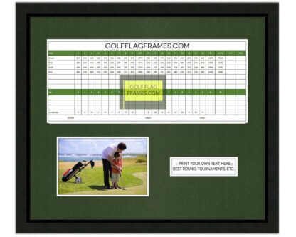 13x15 Black Golf Scorecard Picture Frame Holds Up To 5"x12" Scorecard and 4x6 or 5x7 Photo (Moulding blk-001, Green Mat) - Image 3