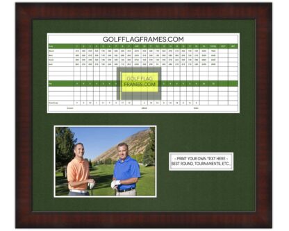 13x15 Brown Golf Scorecard ,Picture Frame Holds Up To 5"x12" Scorecard and 4x6 or 5x7 Photo (Moulding brn-002, Green Mat) - Image 3