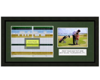 8x17 Black Golf Scorecard Picture Frame Holds Up To 6"x8" Scorecard and 4x6 or 5x7 Photo (Moulding blk-001, Green Mat) - Image 4