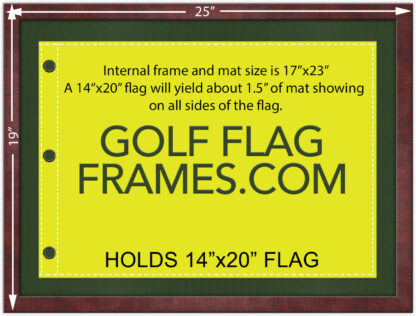 17x23 Brown Frame to Hold 14x20 Golf Flag (Moulding brn-011, Reversible Black or Green Mat) - Image 2