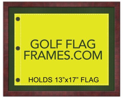 MASTERS SPECIAL 16x20 Brown Frame to Hold 13x17 Masters Golf Flag (Moulding brn-011, Reversible Black or Green Mat)