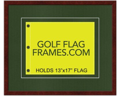 20X24 Brown Frame to Hold 13x17 Flag (Moulding brn-012 Shadowbox, Double Green Mat)