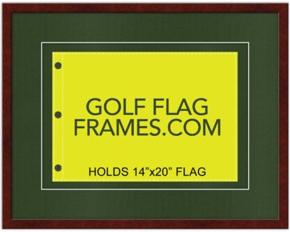 21x27 Brown Frame to Hold 14x20 Flag (Moulding brn-012 Shadowbox, Double Green Mat)