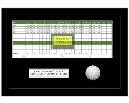 Hole In One 10X15 Black Golf Scorecard & Ball Frame Holds Up To 5"x12" card (Moulding blk-004, Black Mat)