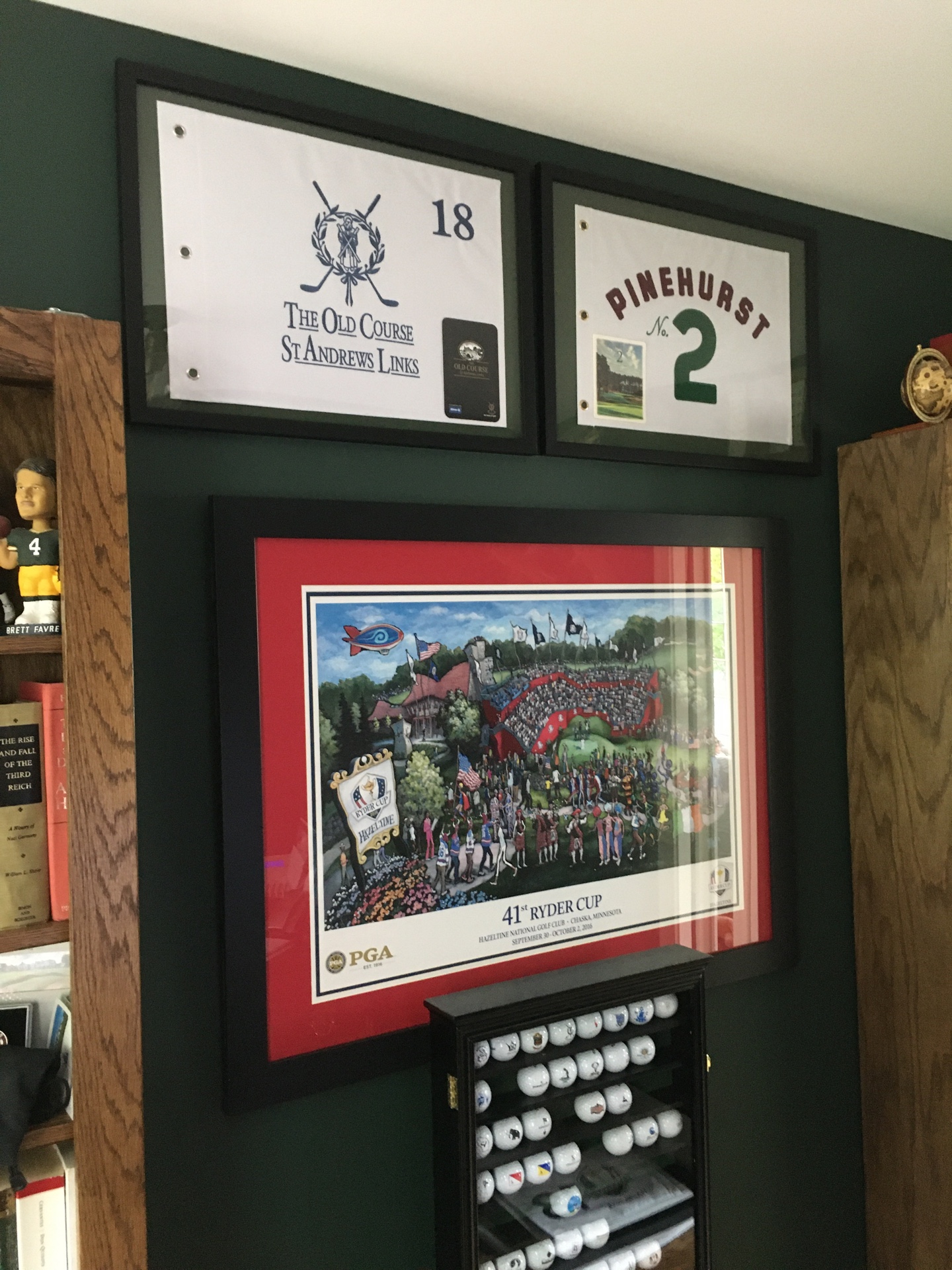 2 Classic Flags on Display GolfFlagFrames