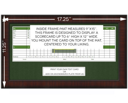 9x15 Brown Golf Scorecard Frame Holds Up To 6"x12" card (Moulding brn-002, Green Mat) - Image 2