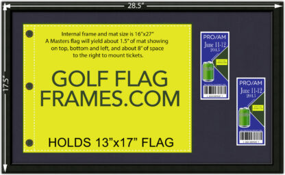 16x27 Black Frame to Hold 13x17 Golf Flag & Tickets (Moulding blk-001, Choose Mat Color) - Image 6