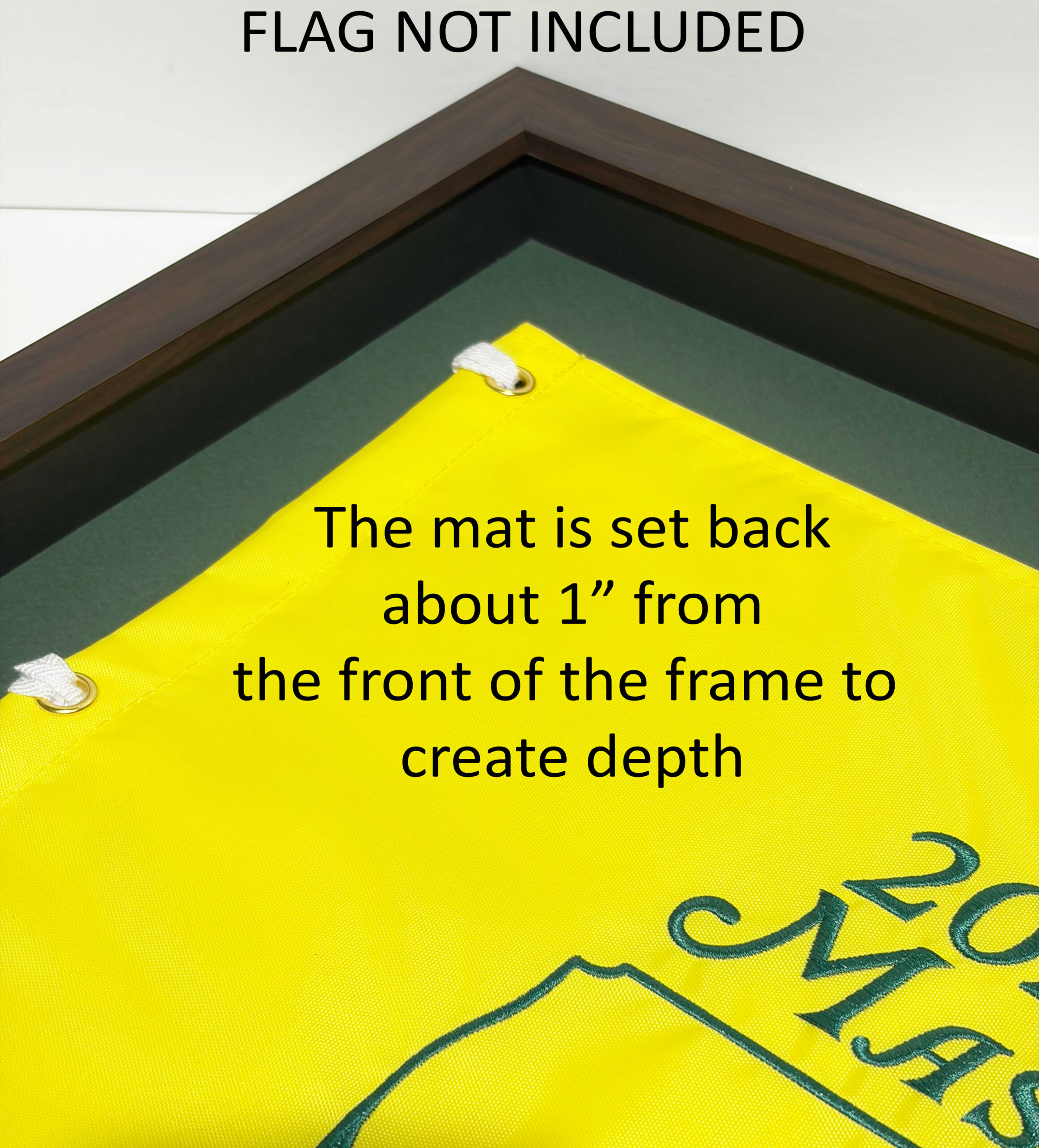 Compact Shadowbox Frame Dark Walnut Color-Custom Size to fit your Golf Flag (Moulding BRN-020, Fairway Green, True Navy or Black Mat) NEW 2026 - Image 8