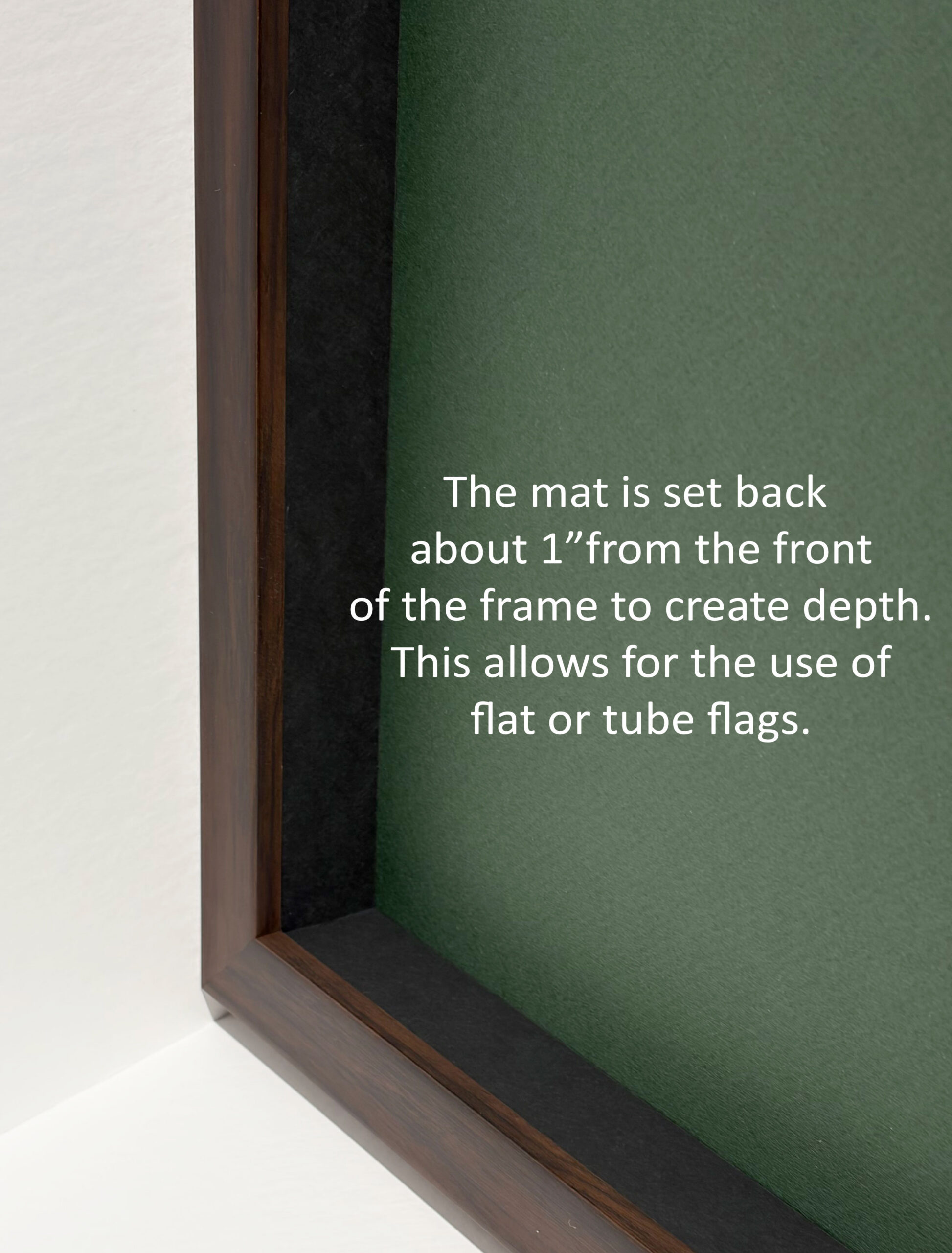 Compact Shadowbox Frame Dark Walnut Color-Custom Size to fit your Golf Flag (Moulding BRN-020, Fairway Green, True Navy or Black Mat) NEW 2026 - Image 9