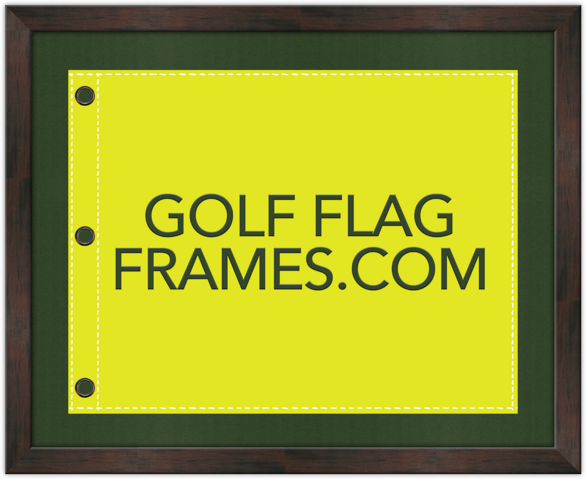 Compact Shadowbox Frame Dark Walnut Color-Custom Size to fit your Golf Flag (Moulding BRN-020, Fairway Green, True Navy or Black Mat) NEW 2026