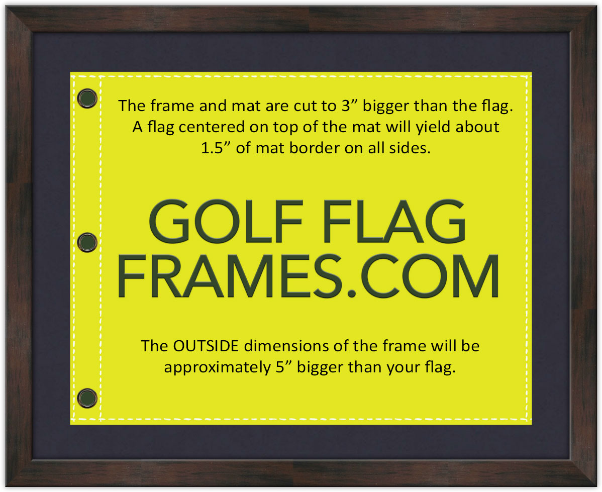 Compact Shadowbox Frame Dark Walnut Color-Custom Size to fit your Golf Flag (Moulding BRN-020, Fairway Green, True Navy or Black Mat) NEW 2026 - Image 5