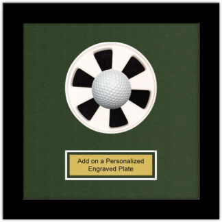 Unique Hole In One Putting Cup Black Golf Ball Frame, 9"x9" With Verbiage Space (Moulding blk-004, NEW Fairway Green Mat)
