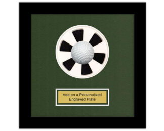 Unique Hole In One Putting Cup Black Golf Ball Frame, 9"x9" With Verbiage Space (Moulding blk-004, NEW Fairway Green Mat)